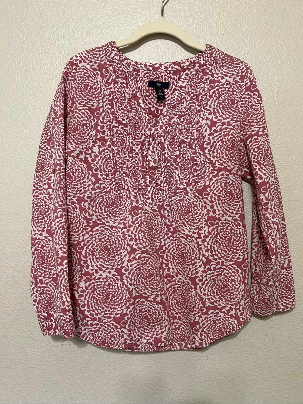 GAP Rose-Pink & White Floral V-Neck Tunic